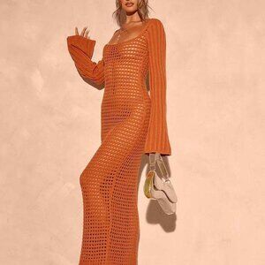 Heatwave Honey Flare Sleeve Cover-Up Dress